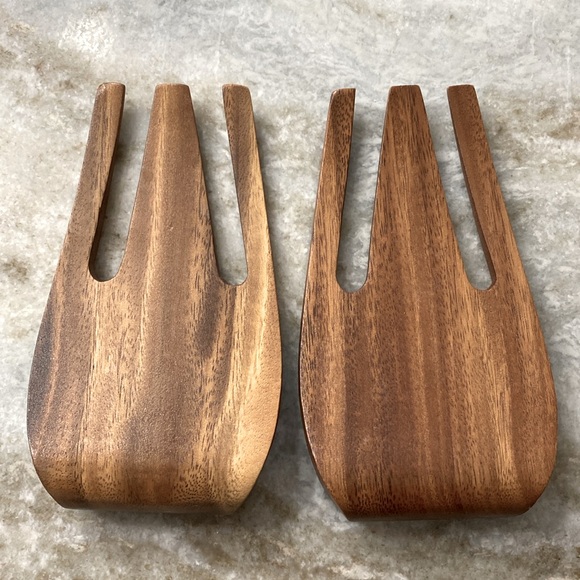 2 Pcs Wooden Salad Server Wooden Salad Hands for Tossing & Serving - Picture 2 of 3